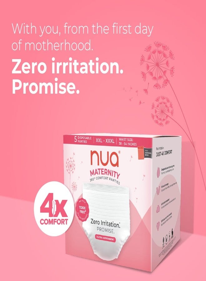 Nua 360° Comfort Maternity Panties XXL-XXXL (38-54 INCHES) | 15 Maternity Panty, Pack of 3 | For Postpartum Bleeding and Clots | Absorbs Heavy Gushes | Zero Irritation | 4x Comfort | 360 Degree Protection | Soft | Breathable | 100% Toxic-Free, Dermatologically Tested - Image 2